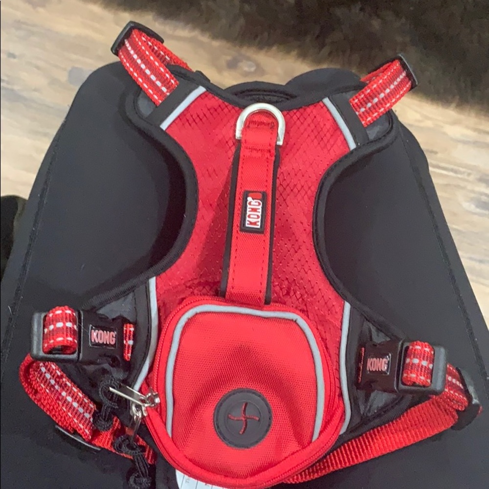 Kong small red reflective pet harness